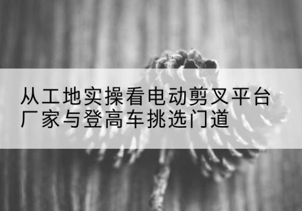龙口电动剪叉升降平台厂家-从工地实操看电动剪叉平台厂家与登高车挑选门道